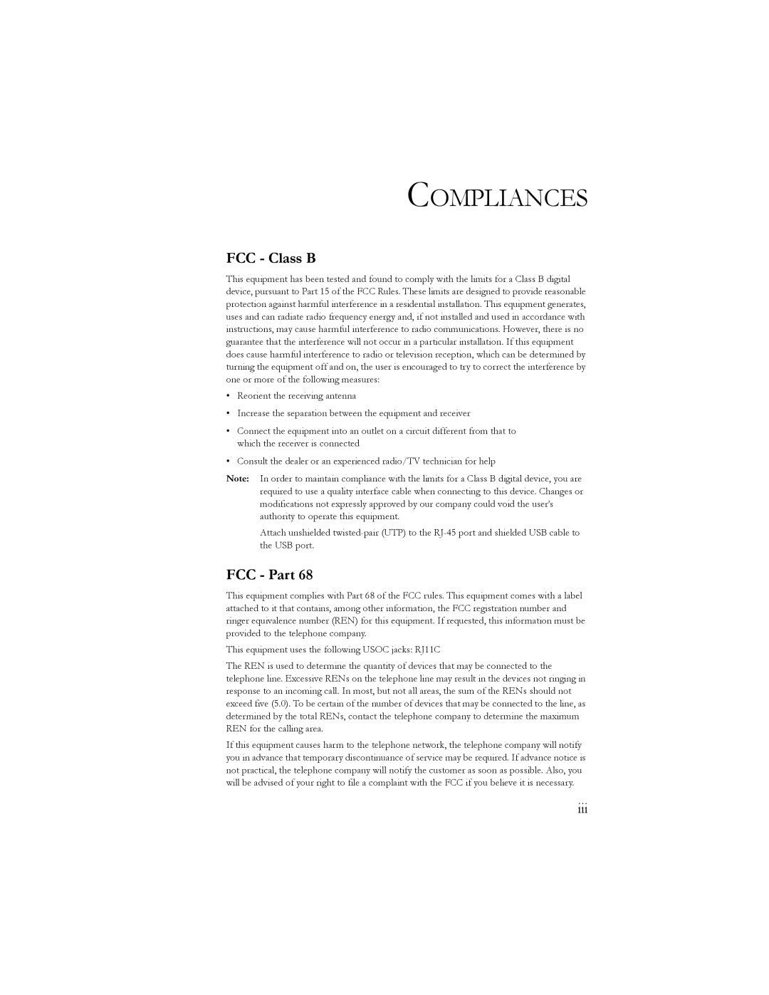 SMC Networks SMC7401BRA manual FCC Class B, FCC Part, Iii 