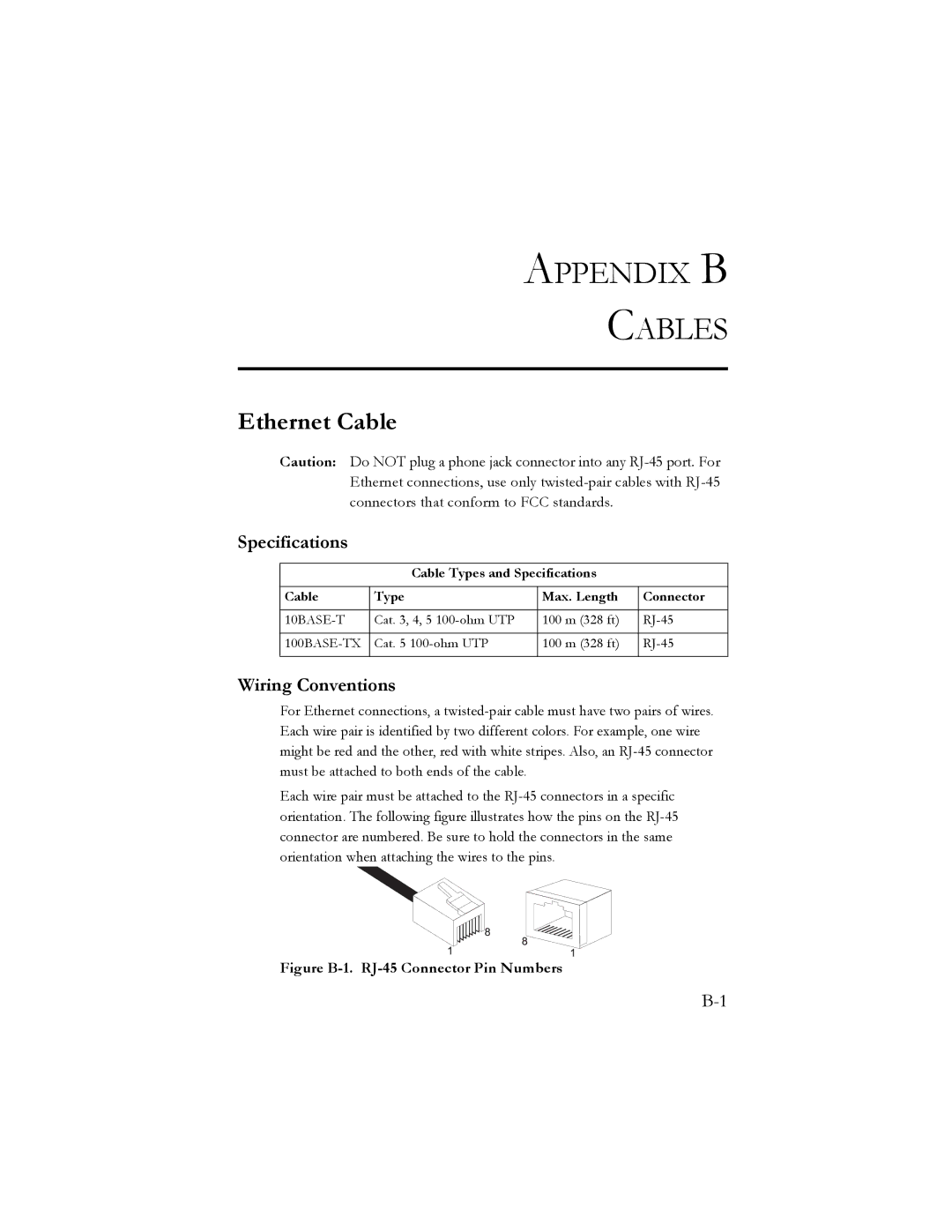 SMC Networks SMC7401BRA manual Ethernet Cable, Wiring Conventions 