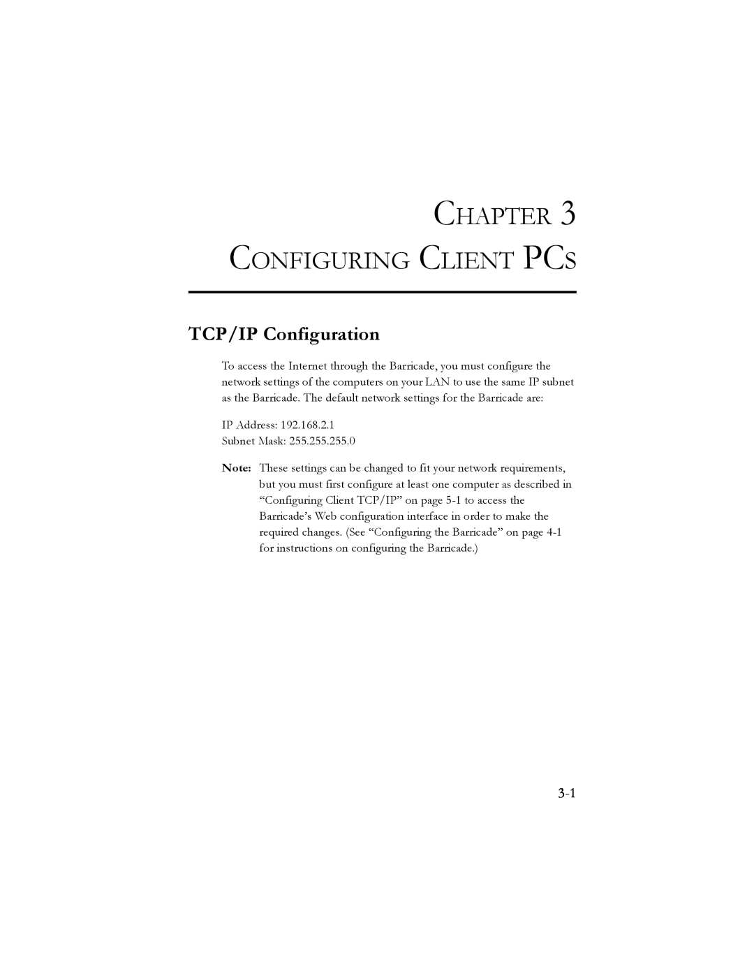 SMC Networks SMC7404BRA EU manual TCP/IP Configuration, Configuring Client Pcs 