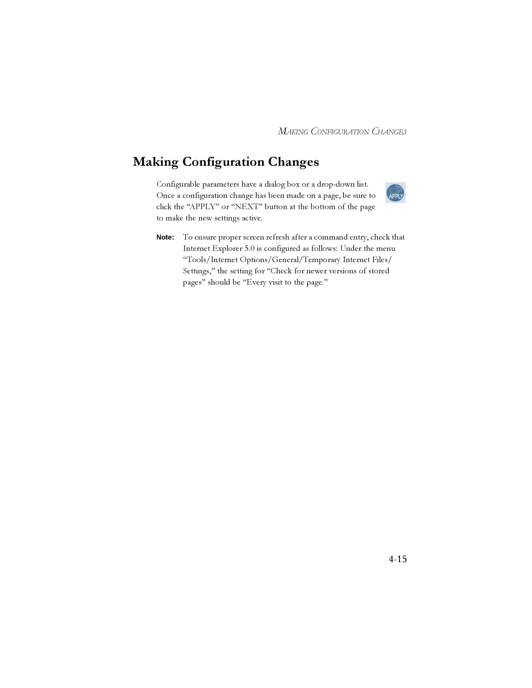 SMC Networks SMC7404BRA EU manual Making Configuration Changes, 4-15 