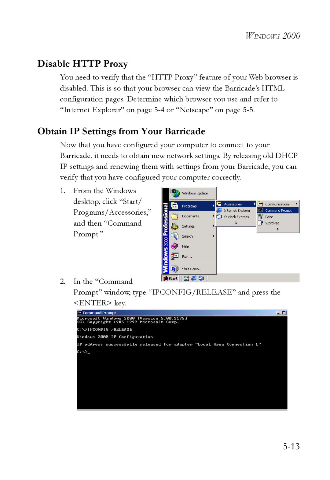 SMC Networks SMC7404WBRA manual Disable Http Proxy 