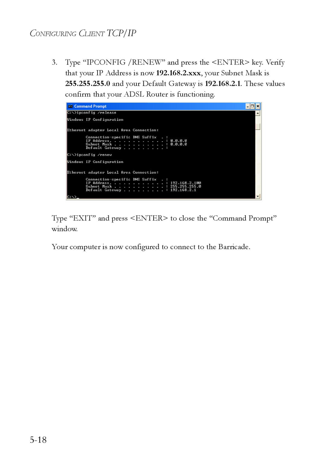 SMC Networks SMC7404WBRA manual Configuring Client TCP/IP 