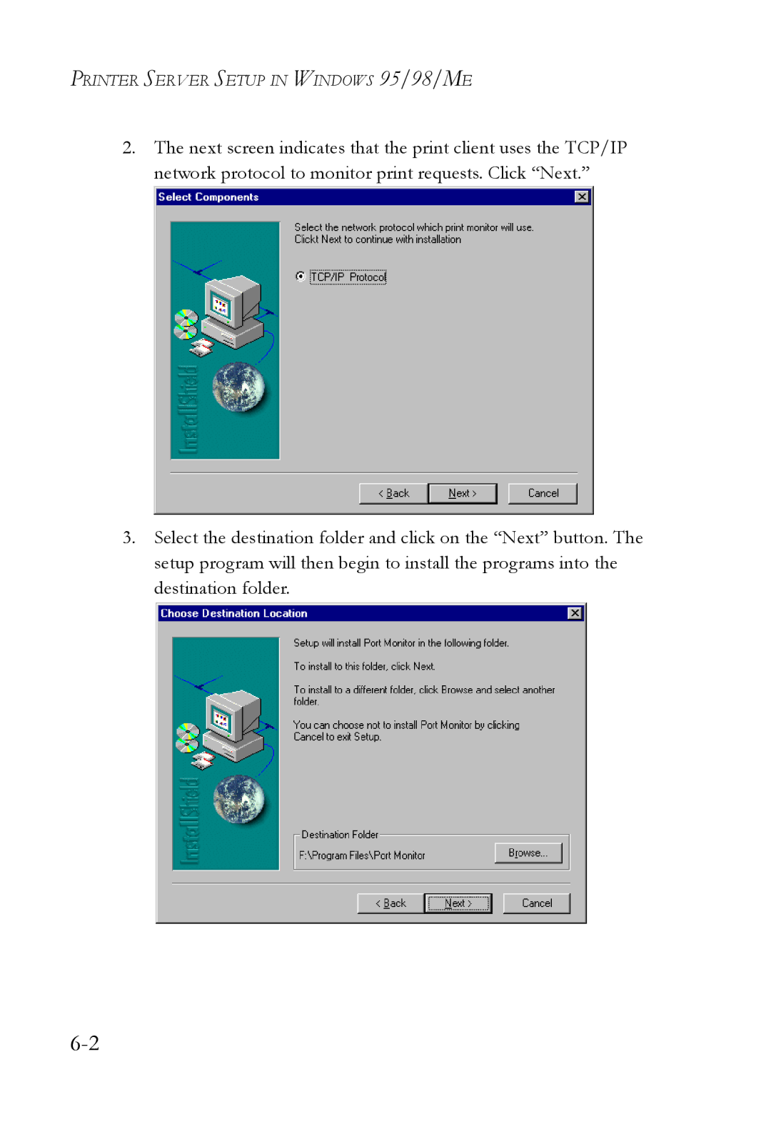 SMC Networks SMC7404WBRA manual Printer Server Setup in Windows 95/98/ME 