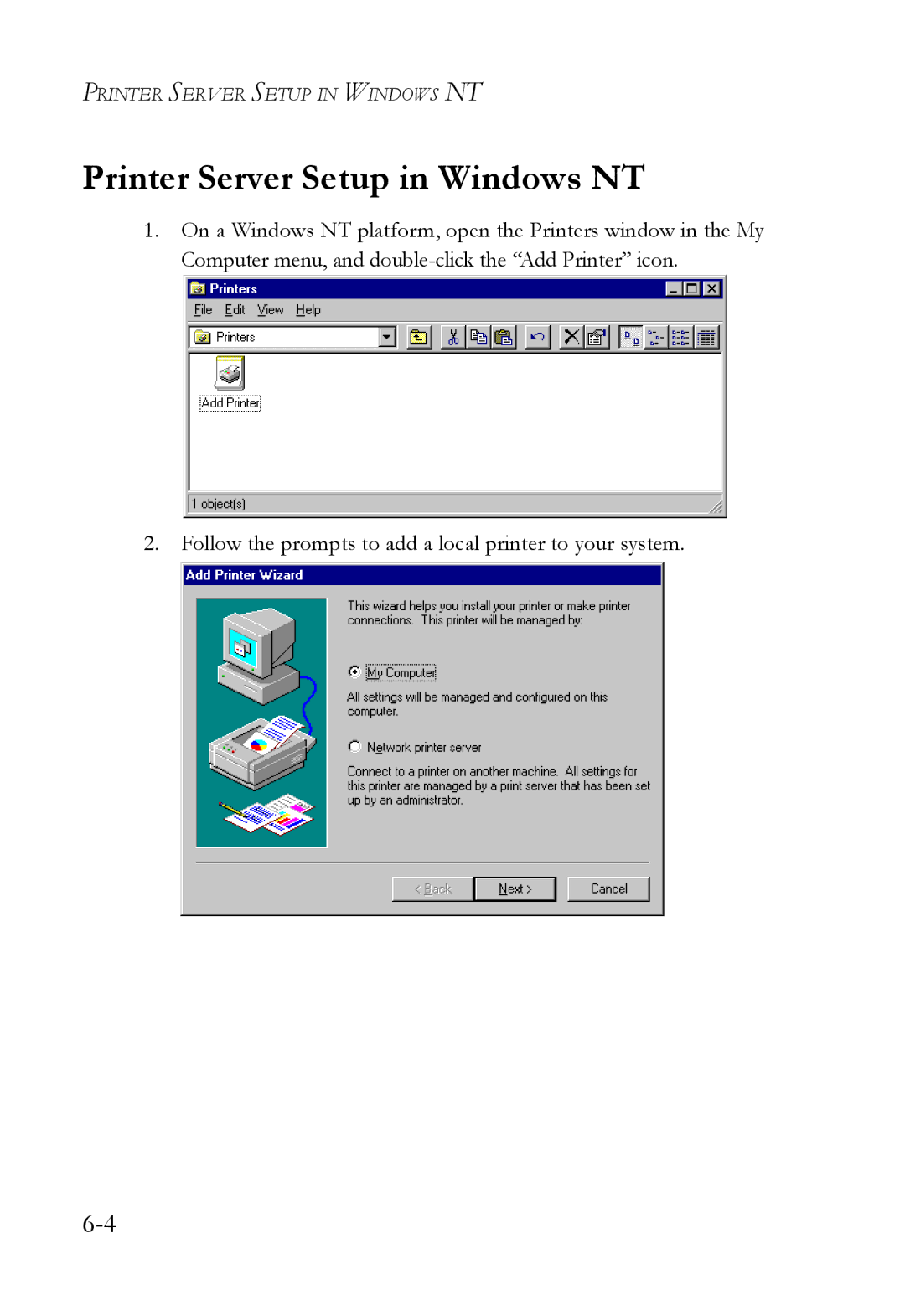 SMC Networks SMC7404WBRA manual Printer Server Setup in Windows NT 