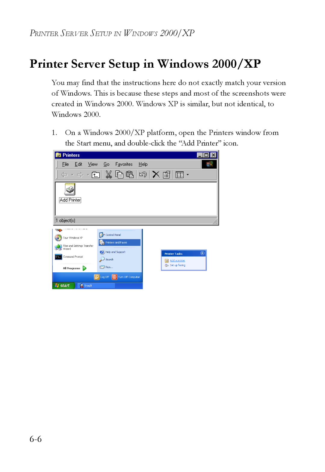 SMC Networks SMC7404WBRA manual Printer Server Setup in Windows 2000/XP 