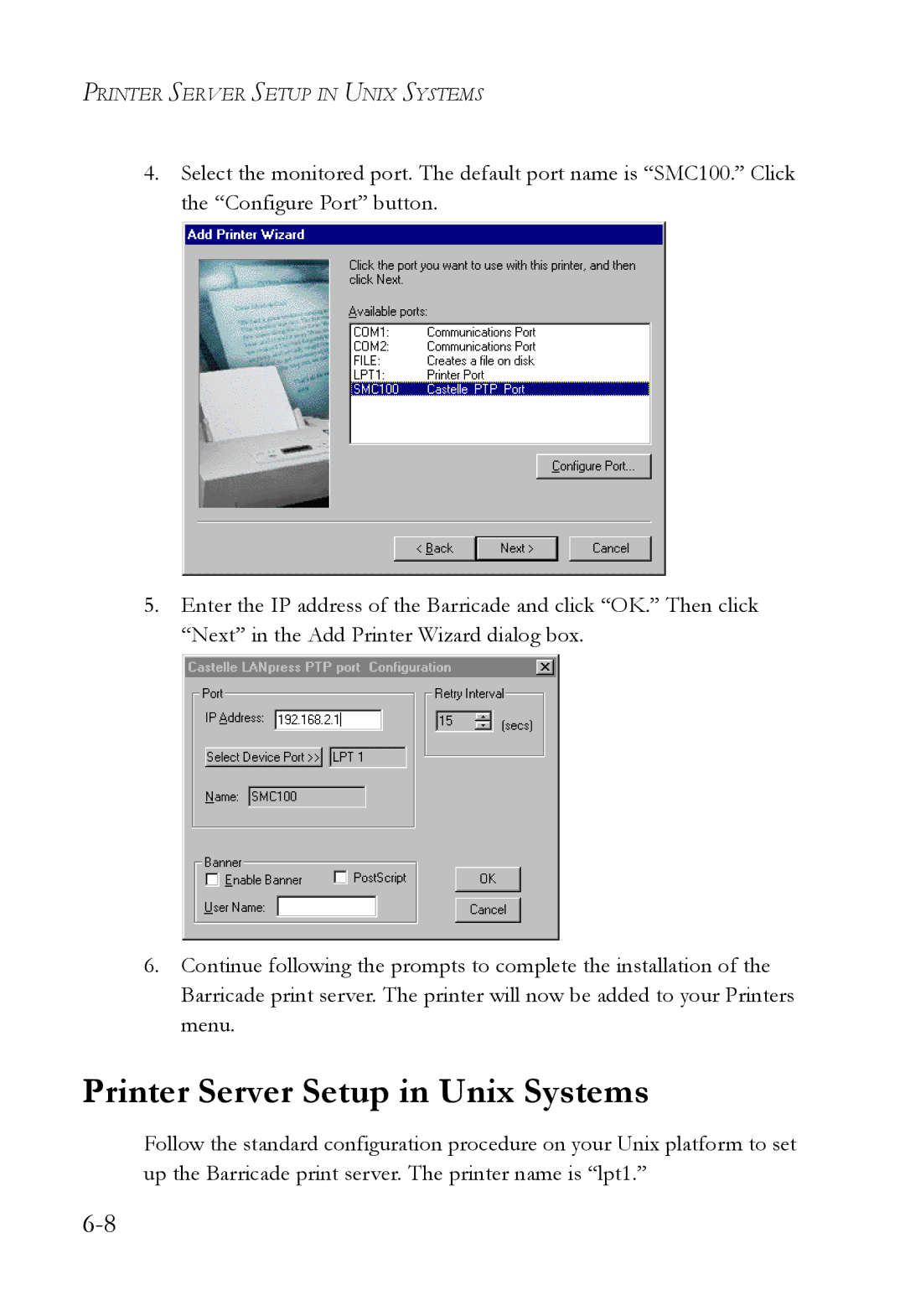 SMC Networks SMC7404WBRA manual Printer Server Setup in Unix Systems 