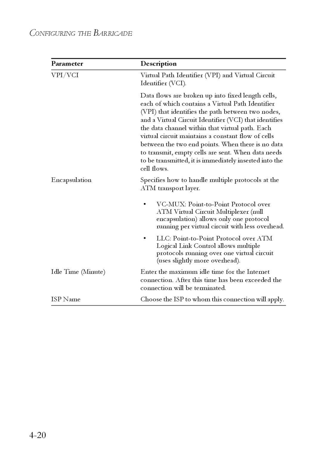 SMC Networks SMC7404WBRA manual To transmit, empty cells are sent. When data needs 