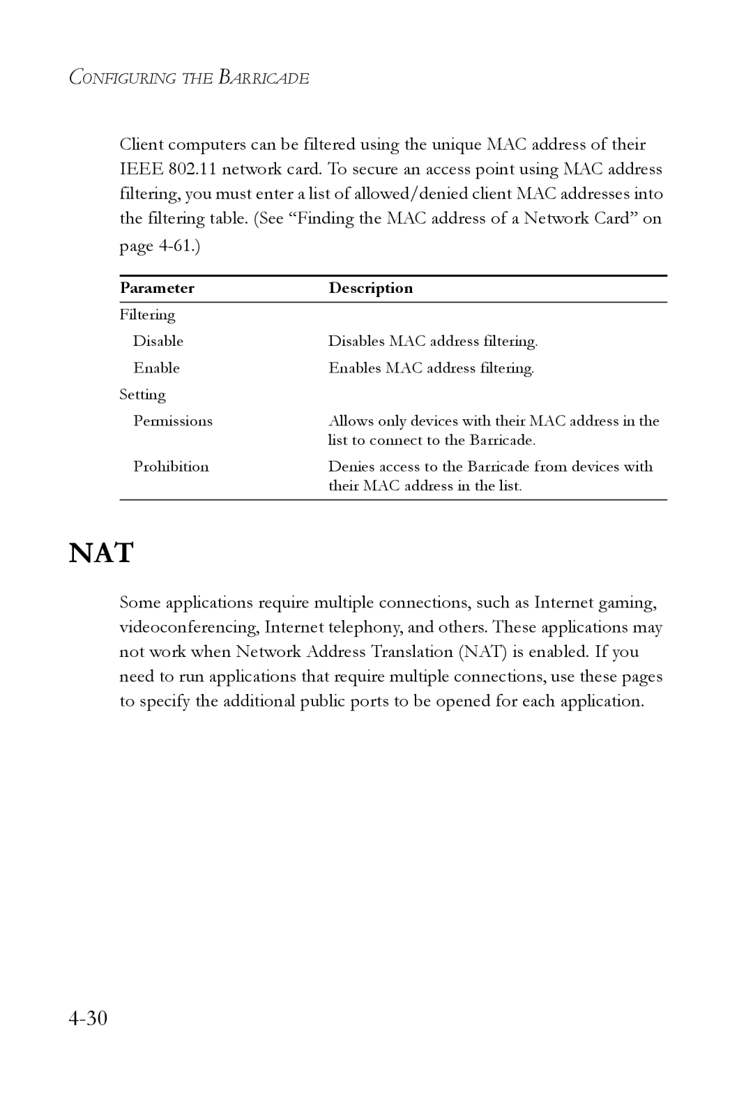 SMC Networks SMC7404WBRA manual Nat 