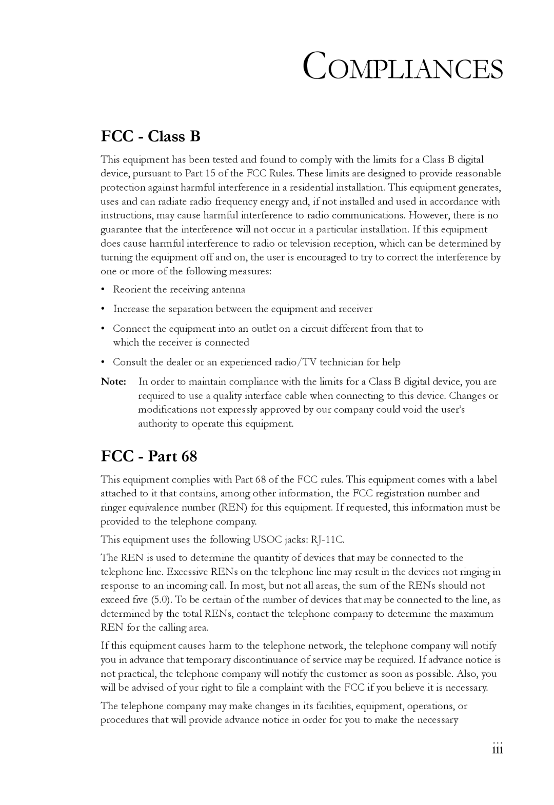 SMC Networks SMC7404WBRA manual FCC Class B, FCC Part 