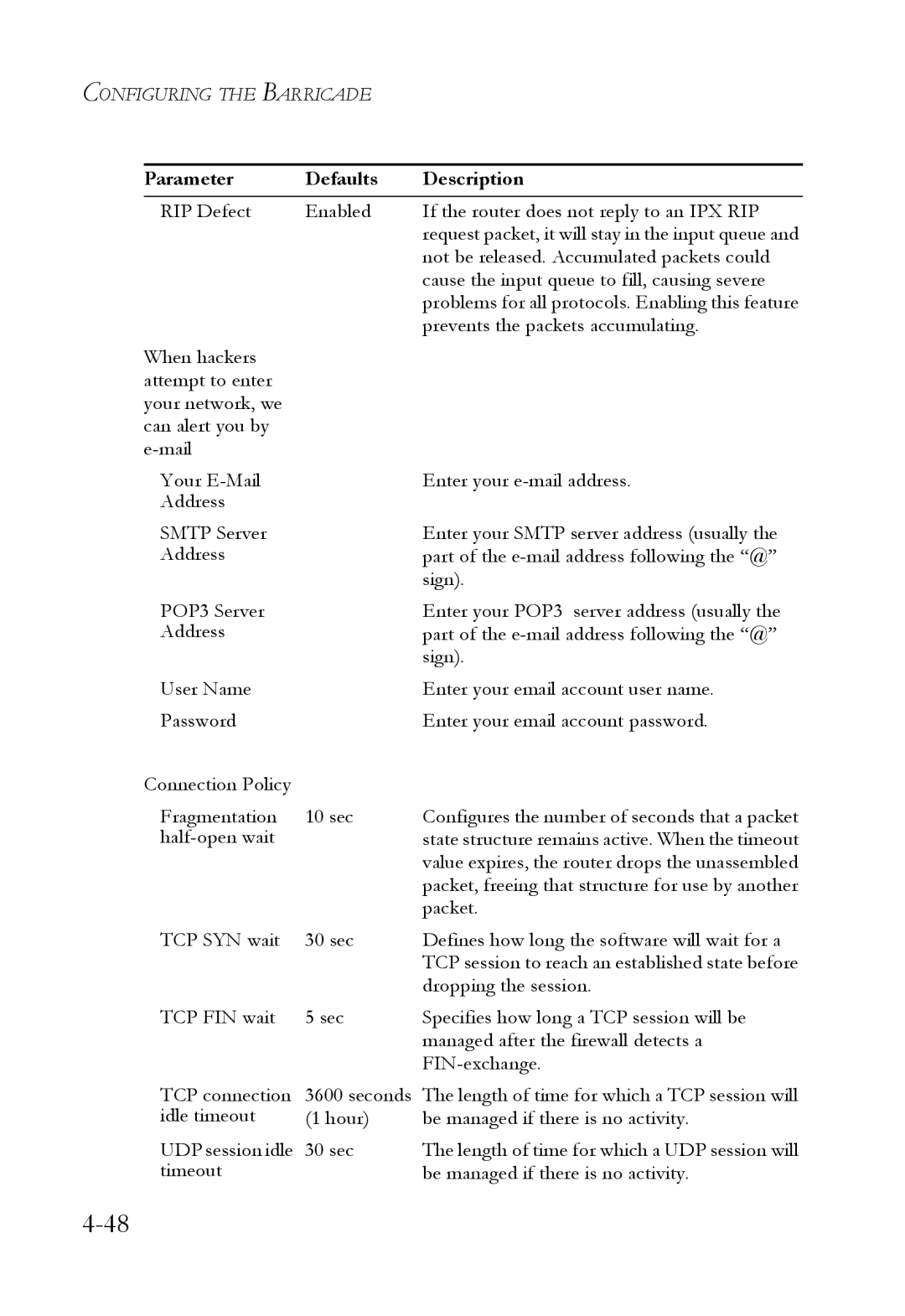 SMC Networks SMC7404WBRA manual Not be released. Accumulated packets could 