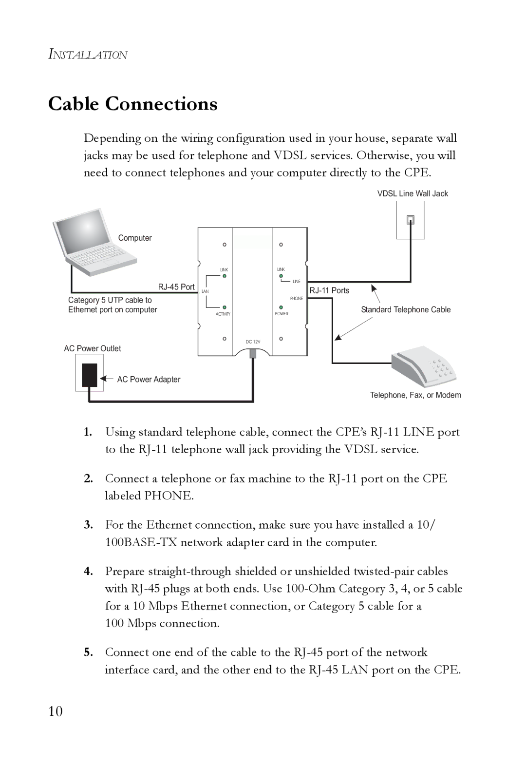 SMC Networks SMC7500A/VCP manual Cable Connections 