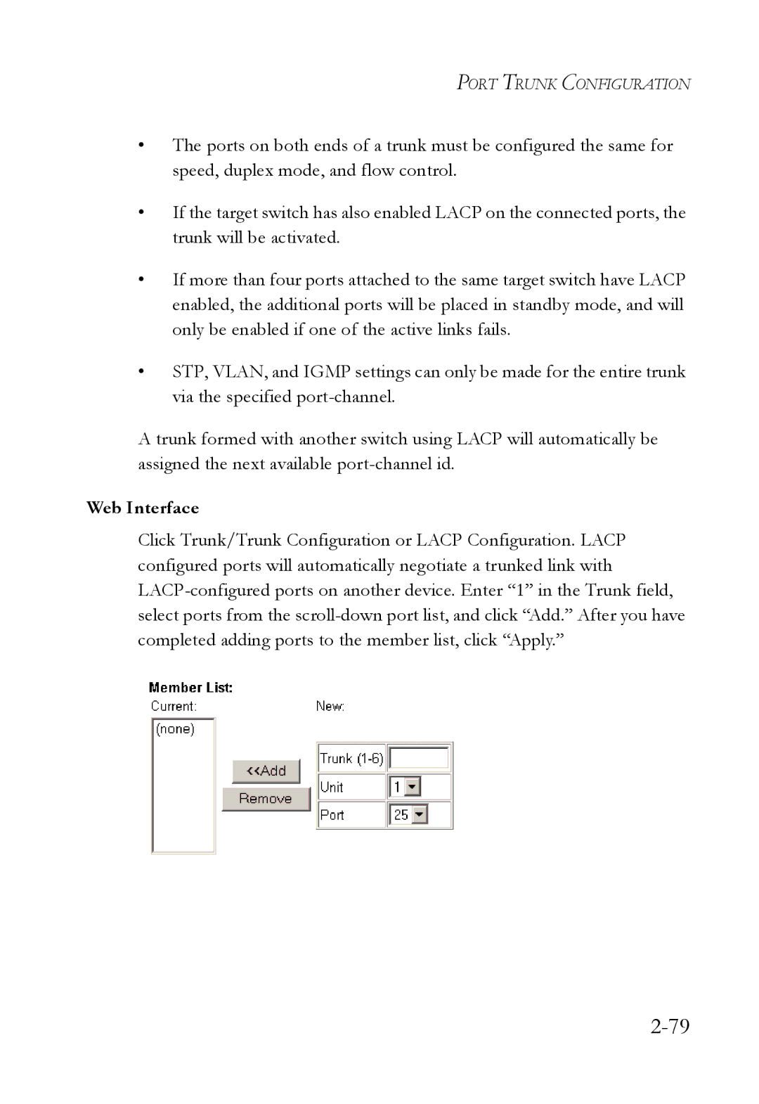 SMC Networks SMC7724M/VSW manual Port Trunk Configuration 