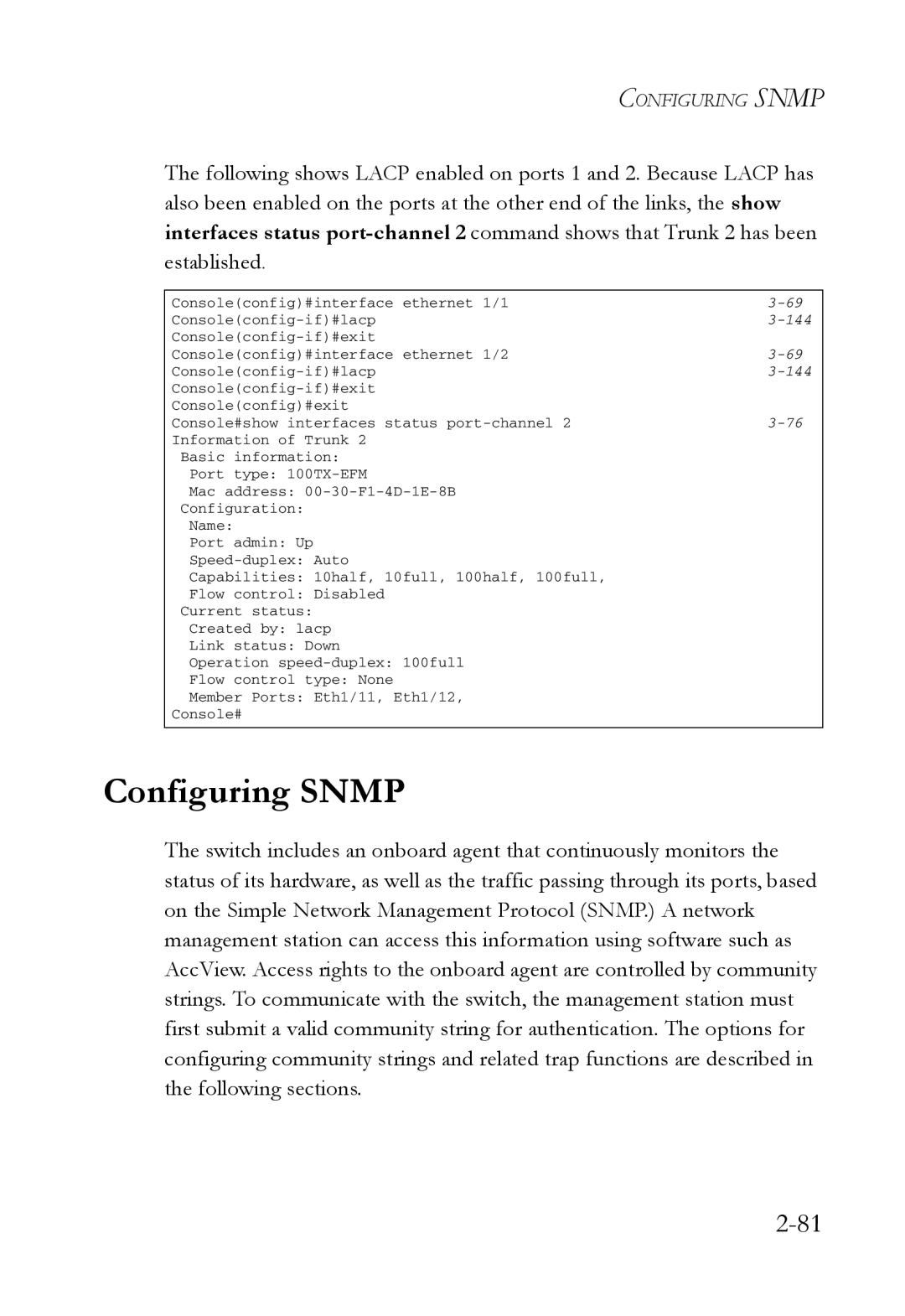 SMC Networks SMC7724M/VSW manual Configuring Snmp 