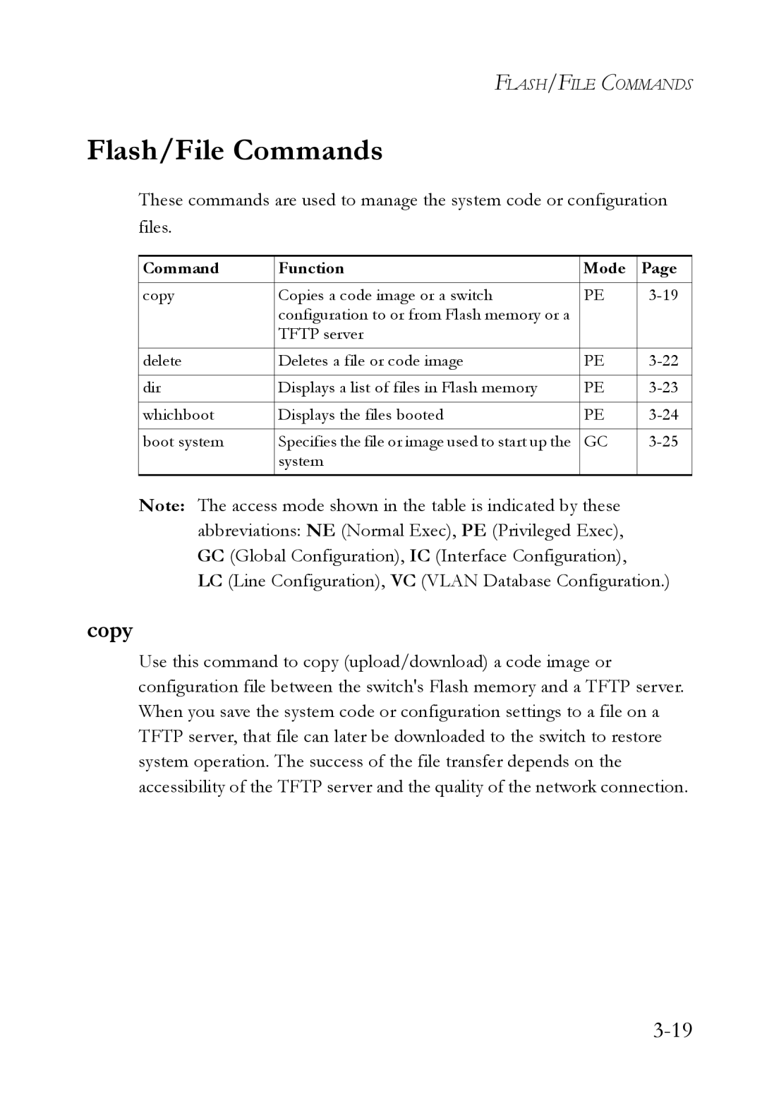 SMC Networks SMC7724M/VSW manual Flash/File Commands, Copy 