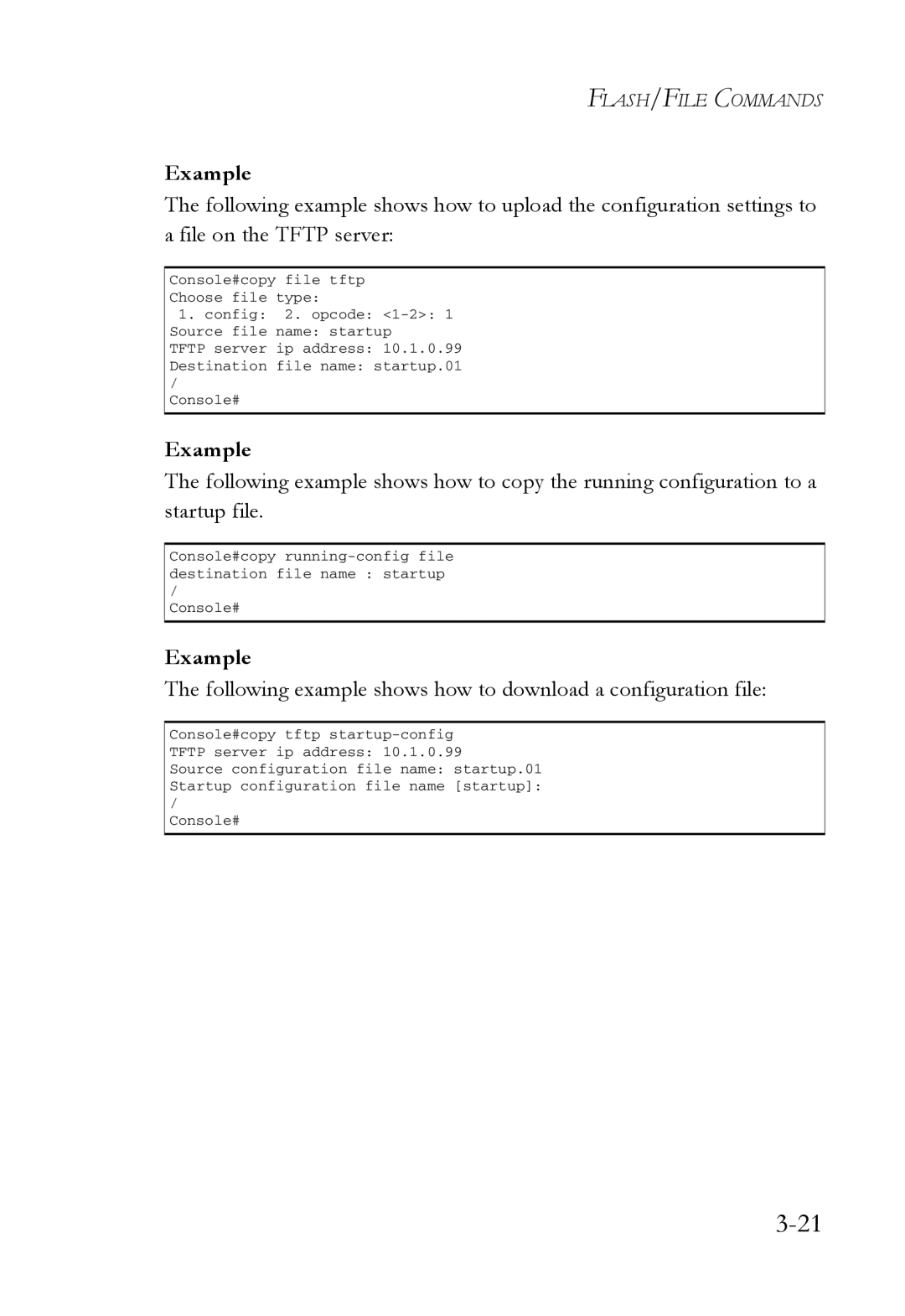 SMC Networks SMC7724M/VSW manual Following example shows how to download a configuration file 