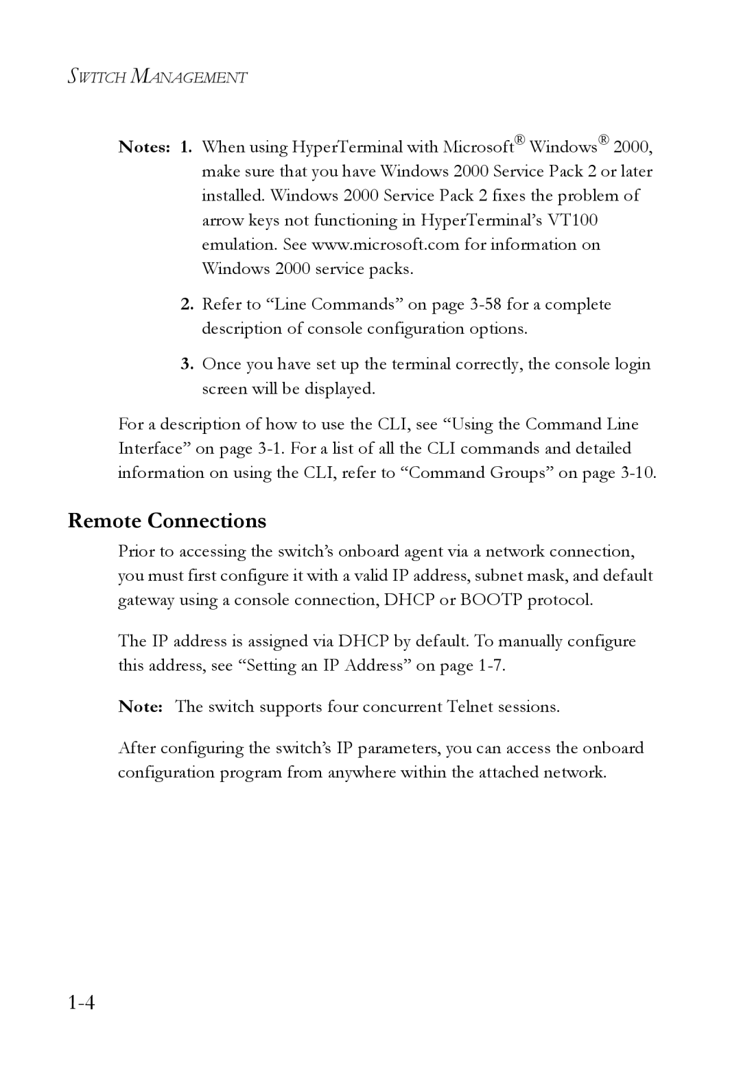 SMC Networks SMC7724M/VSW manual Remote Connections 