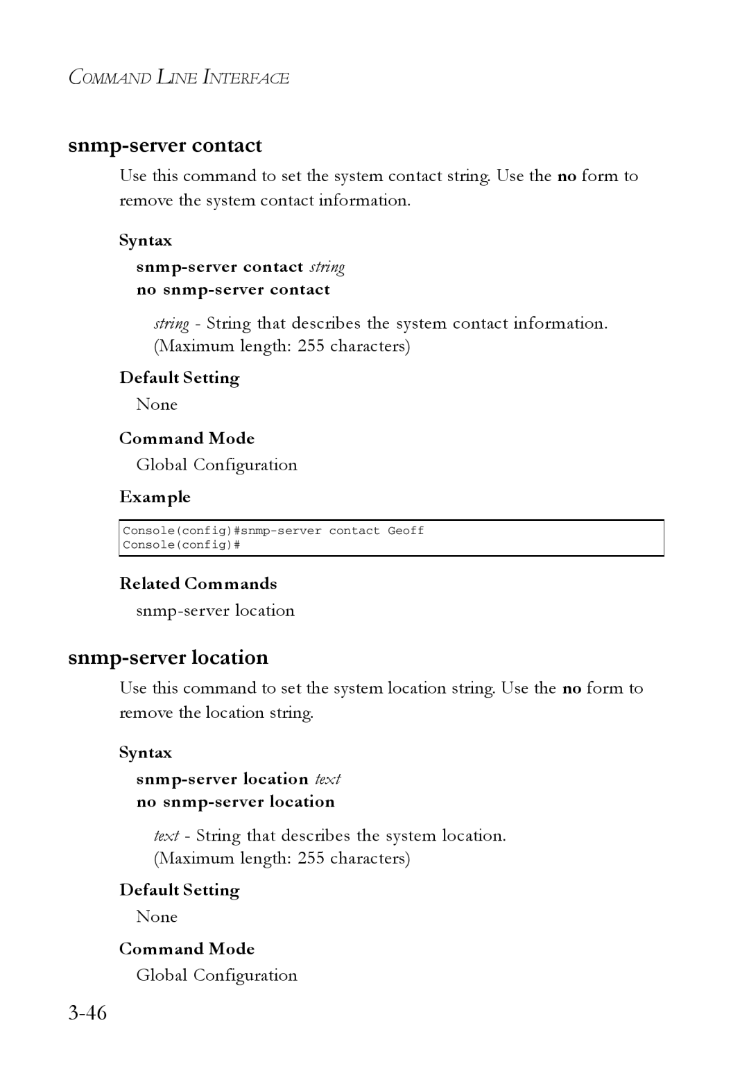 SMC Networks SMC7724M/VSW manual Snmp-server contact, Snmp-server location 