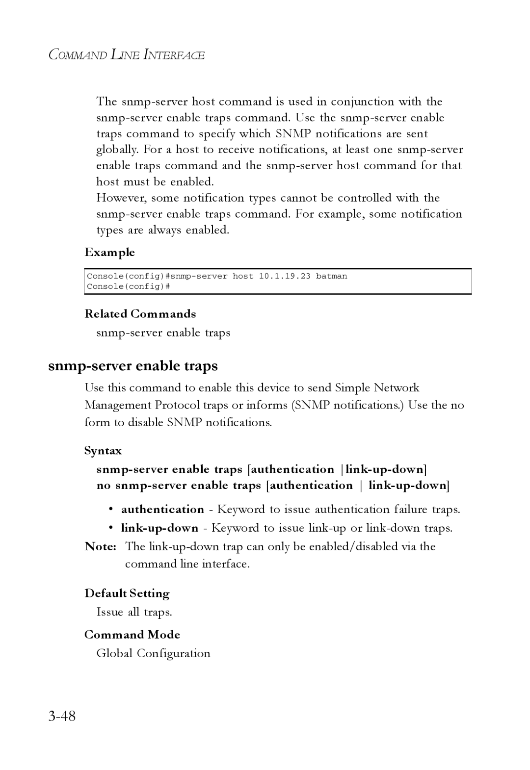 SMC Networks SMC7724M/VSW manual Snmp-server enable traps, Issue all traps 