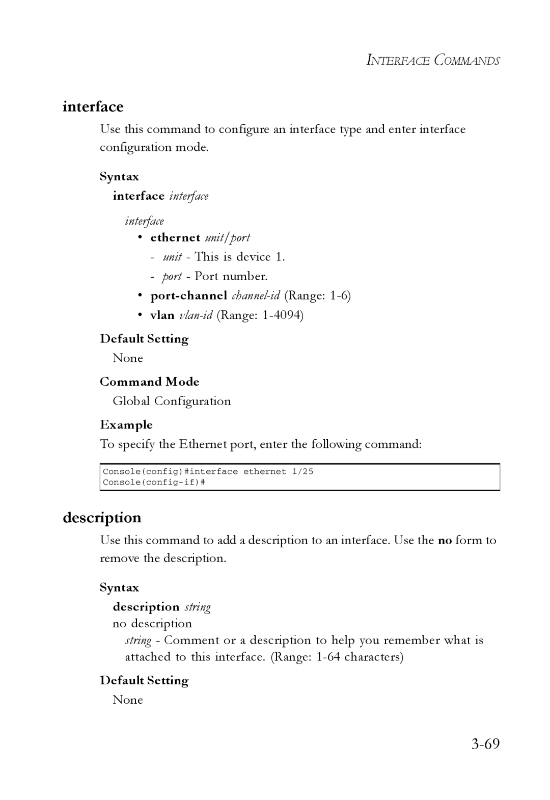 SMC Networks SMC7724M/VSW manual Interface, Description 