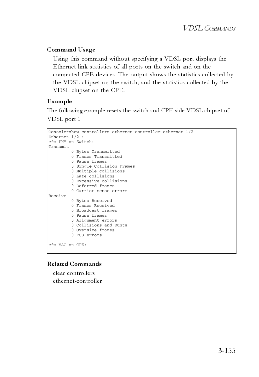 SMC Networks SMC7724M/VSW manual 155, Clear controllers ethernet-controller 