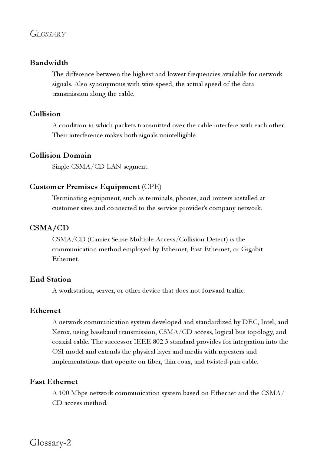 SMC Networks SMC7724M/VSW manual Glossary-2 