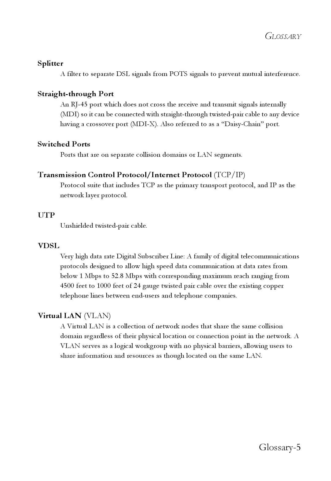 SMC Networks SMC7724M/VSW manual Glossary-5 