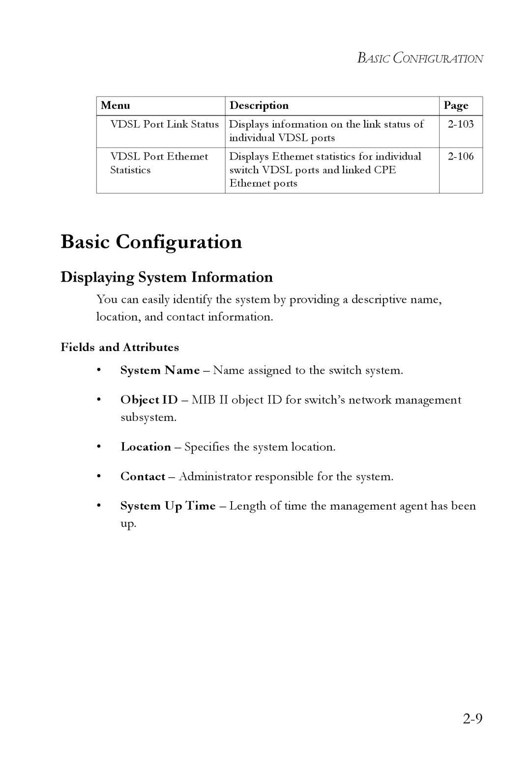 SMC Networks SMC7724M/VSW manual Displaying System Information, Fields and Attributes 