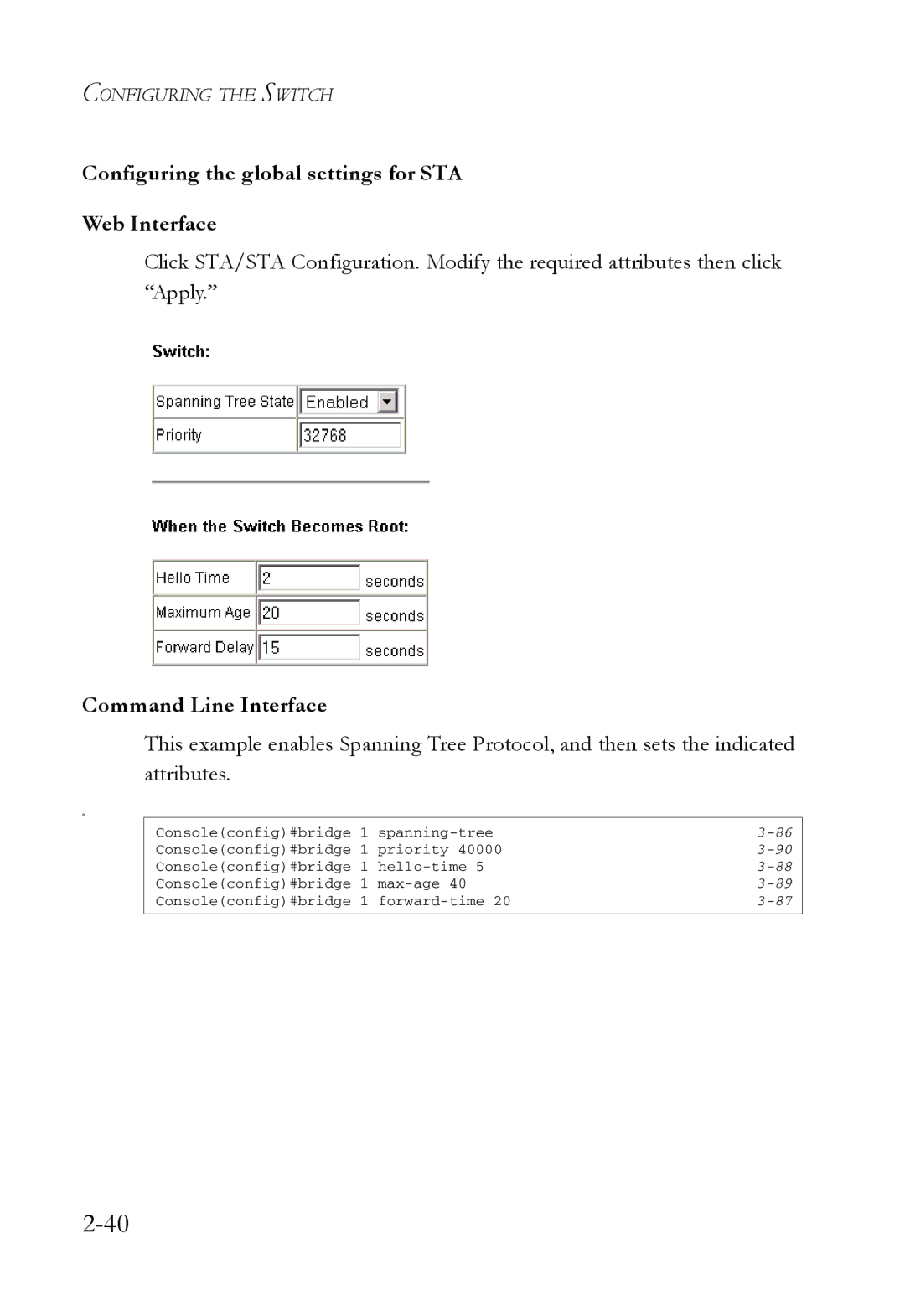 SMC Networks SMC7724M/VSW manual Configuring the global settings for STA Web Interface 