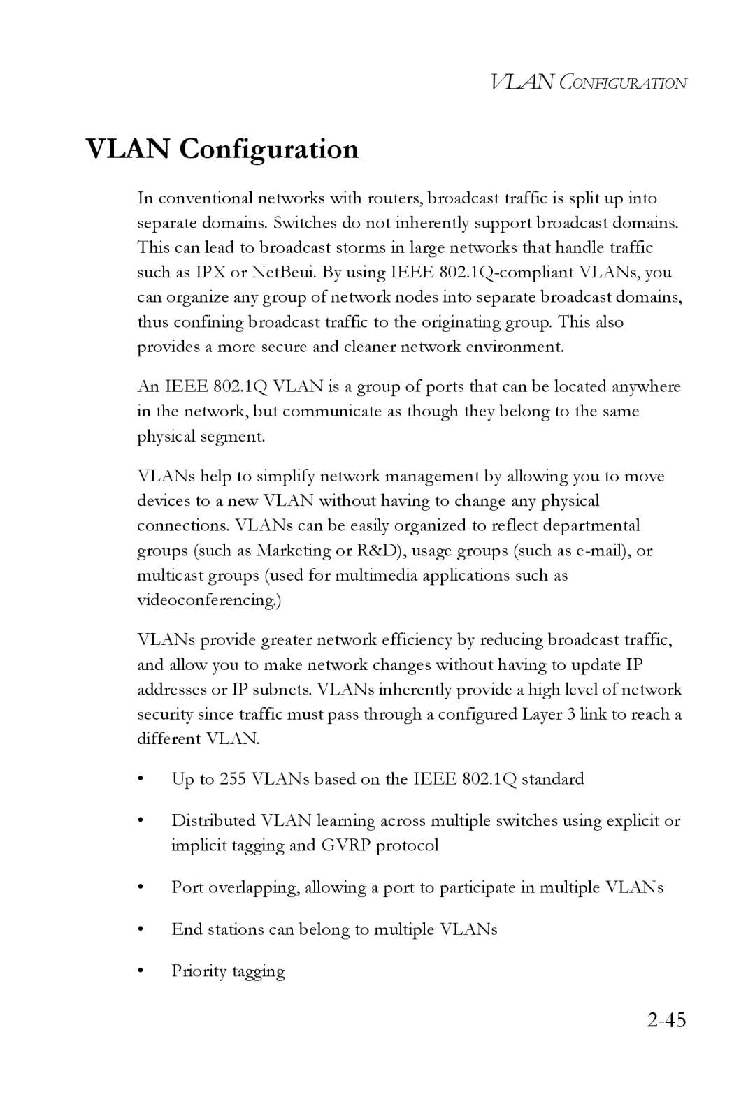 SMC Networks SMC7724M/VSW manual Vlan Configuration 