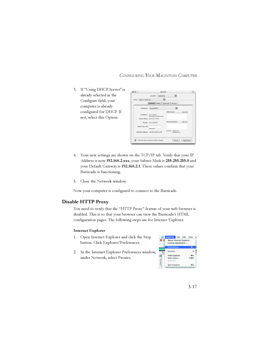 SMC Networks SMC7804WBRA manual Configuring Your Macintosh Computer 