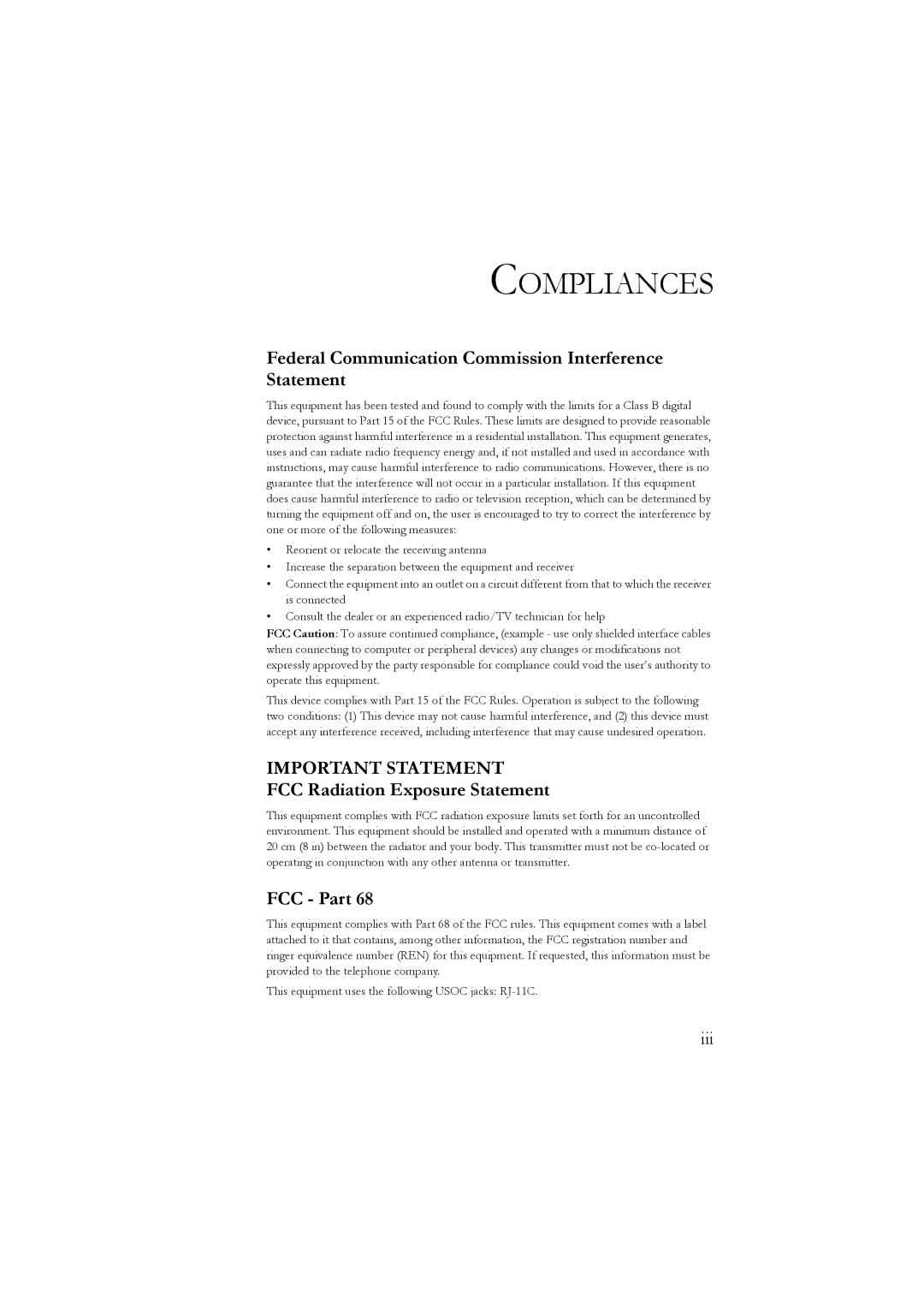 SMC Networks SMC7804WBRA manual Federal Communication Commission Interference Statement, FCC Radiation Exposure Statement 