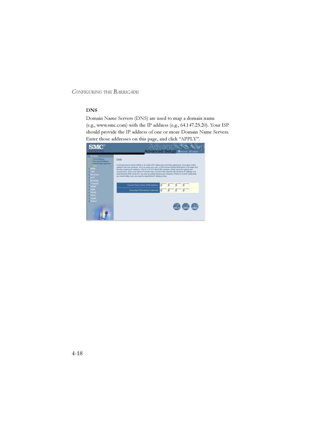 SMC Networks SMC7804WBRA manual Dns 