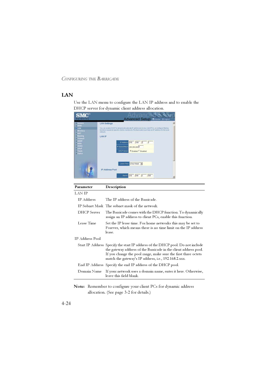 SMC Networks SMC7804WBRA manual Lan 