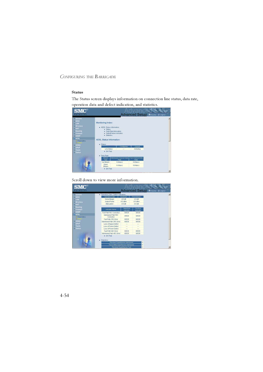 SMC Networks SMC7804WBRA manual Status 