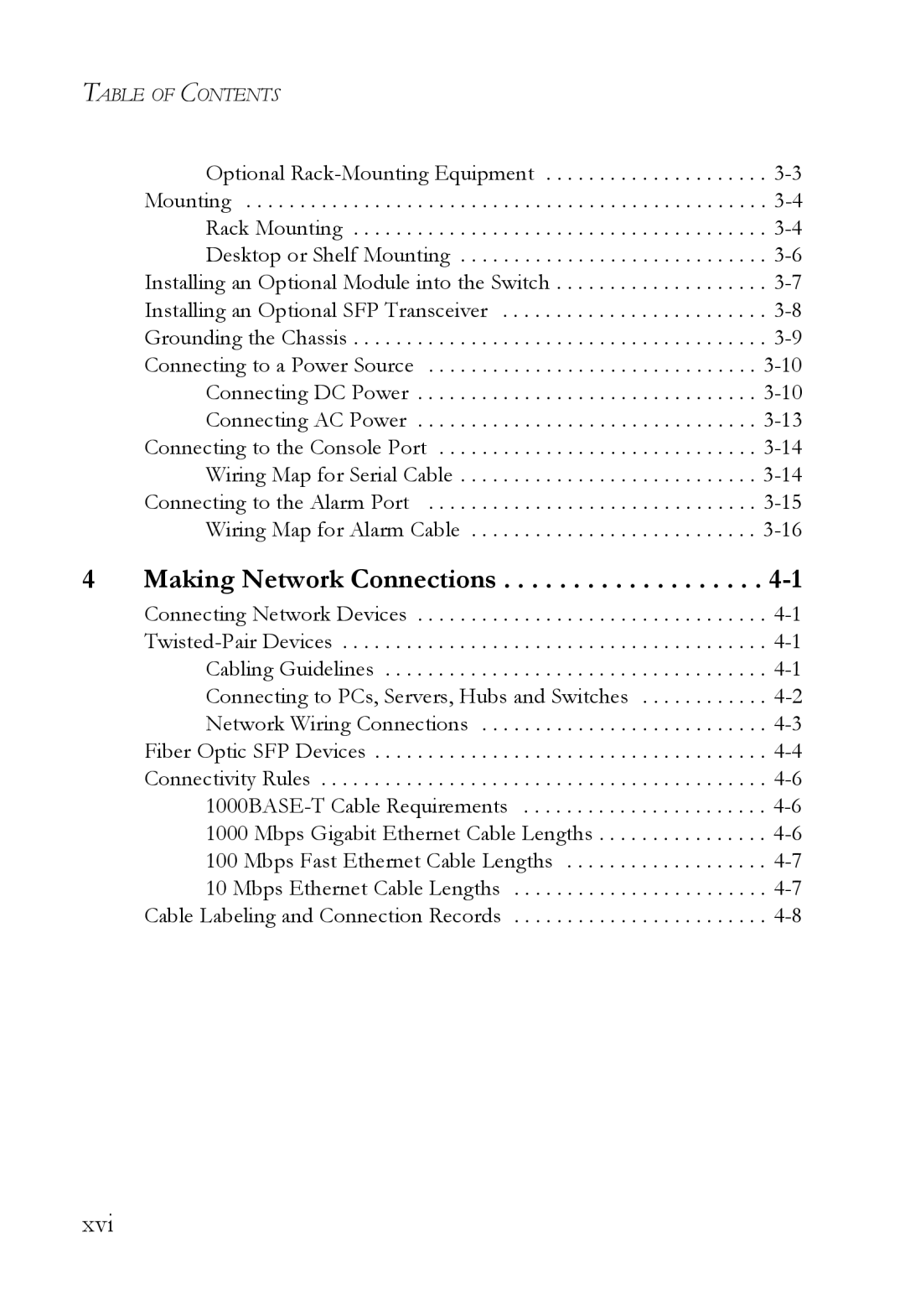 SMC Networks SMC7824M/ESW manual Making Network Connections, Xvi 