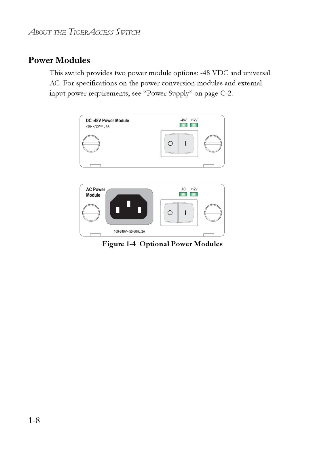 SMC Networks SMC7824M/ESW manual Optional Power Modules 