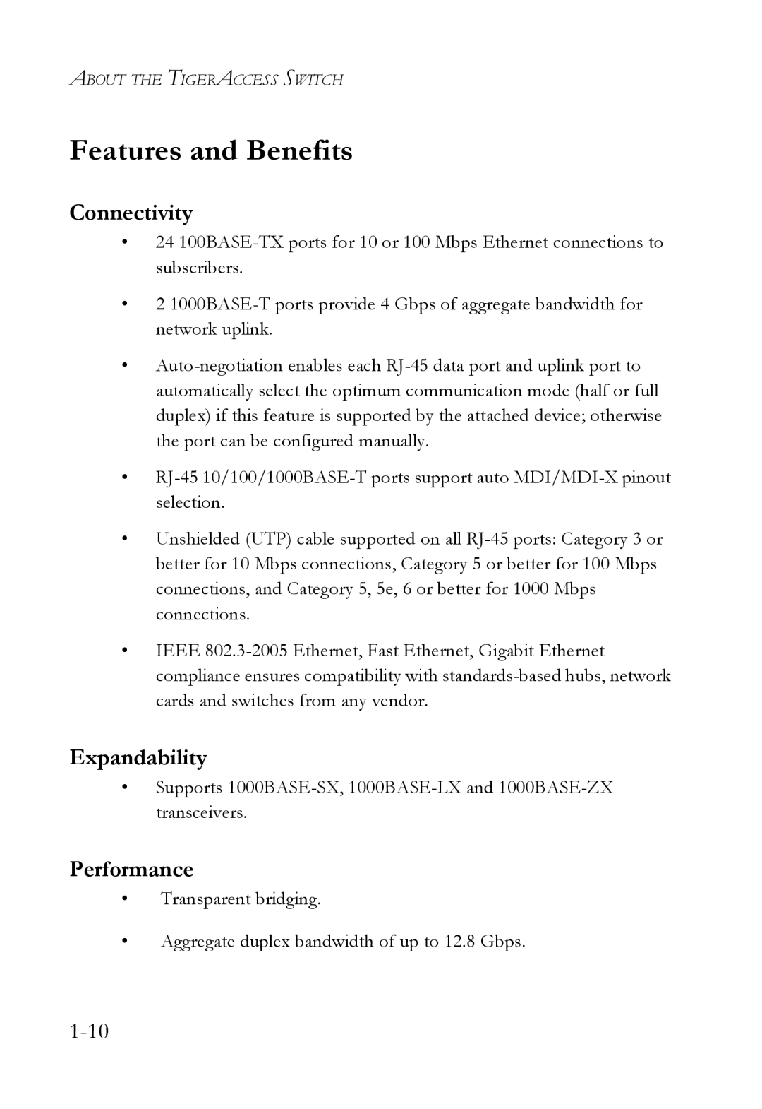 SMC Networks SMC7824M/ESW manual Features and Benefits, Connectivity, Expandability, Performance 