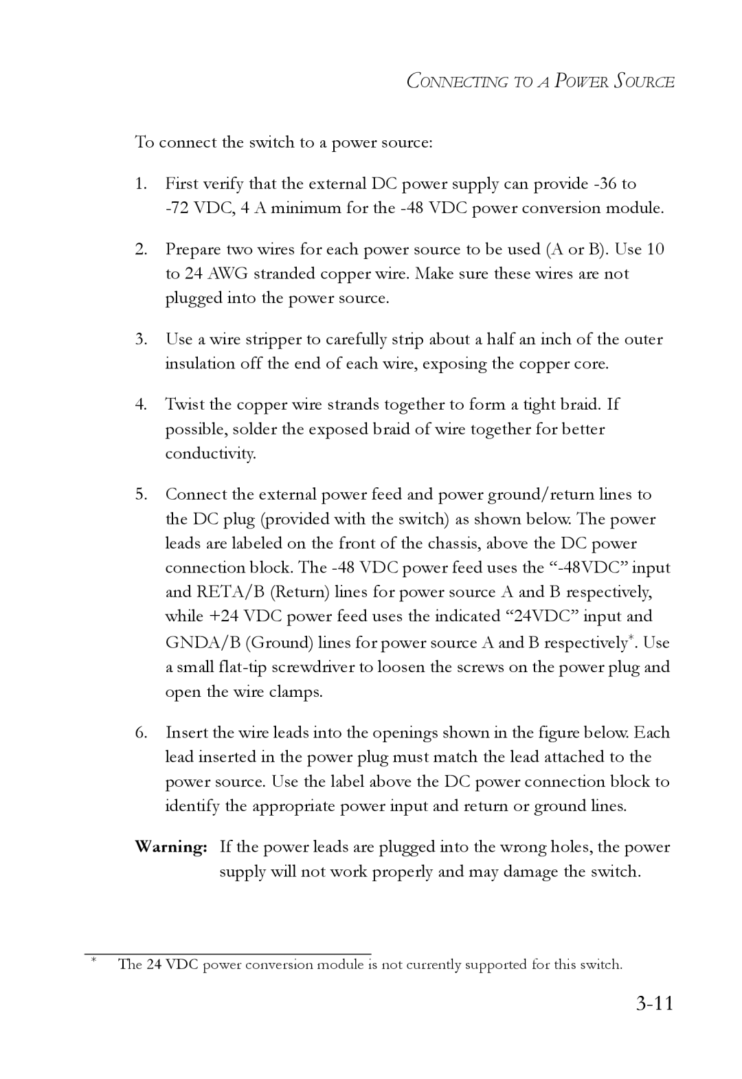 SMC Networks SMC7824M/ESW manual Connecting to a Power Source 