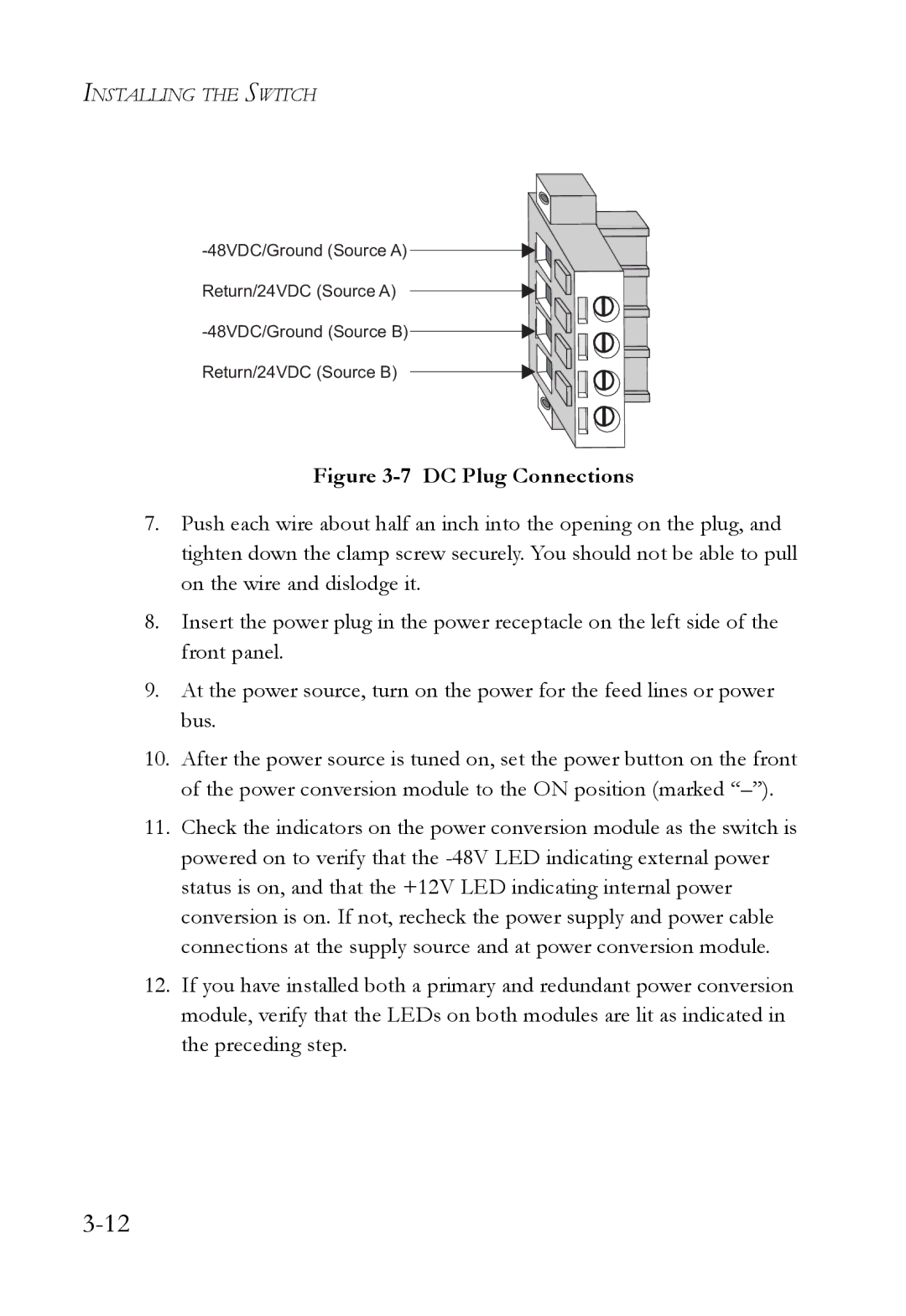 SMC Networks SMC7824M/ESW manual DC Plug Connections 