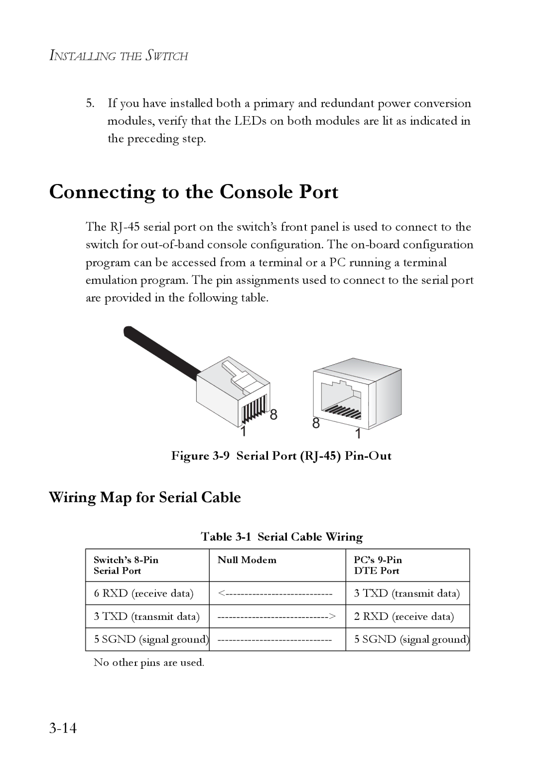 SMC Networks SMC7824M/ESW manual Connecting to the Console Port, Wiring Map for Serial Cable, Serial Cable Wiring 