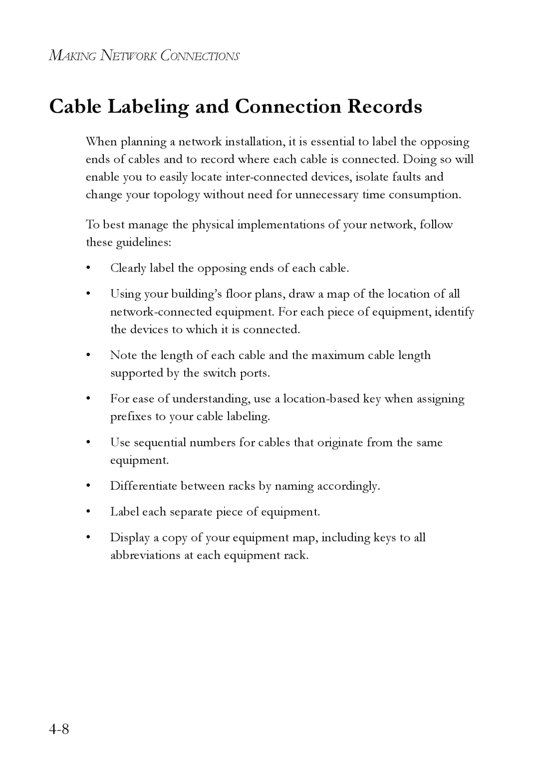 SMC Networks SMC7824M/ESW manual Cable Labeling and Connection Records 