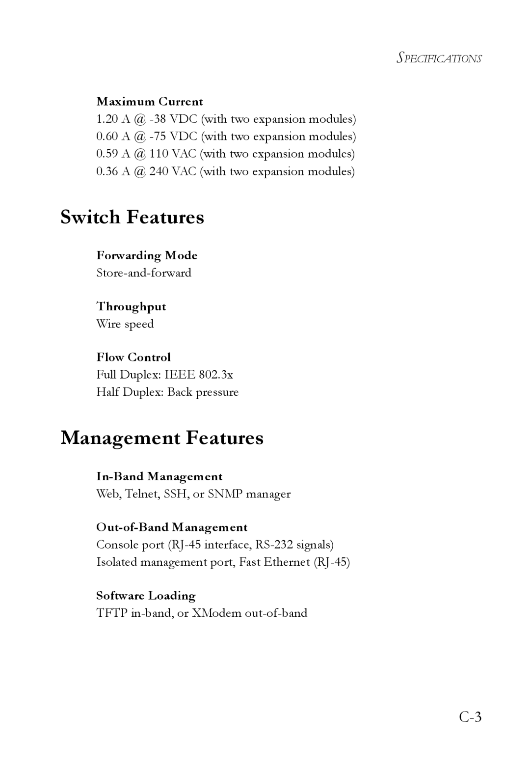 SMC Networks SMC7824M/ESW manual Switch Features, Management Features 