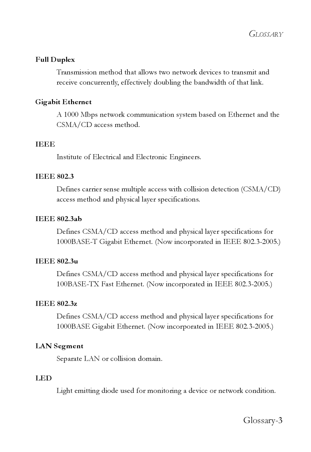 SMC Networks SMC7824M/ESW manual Glossary-3 