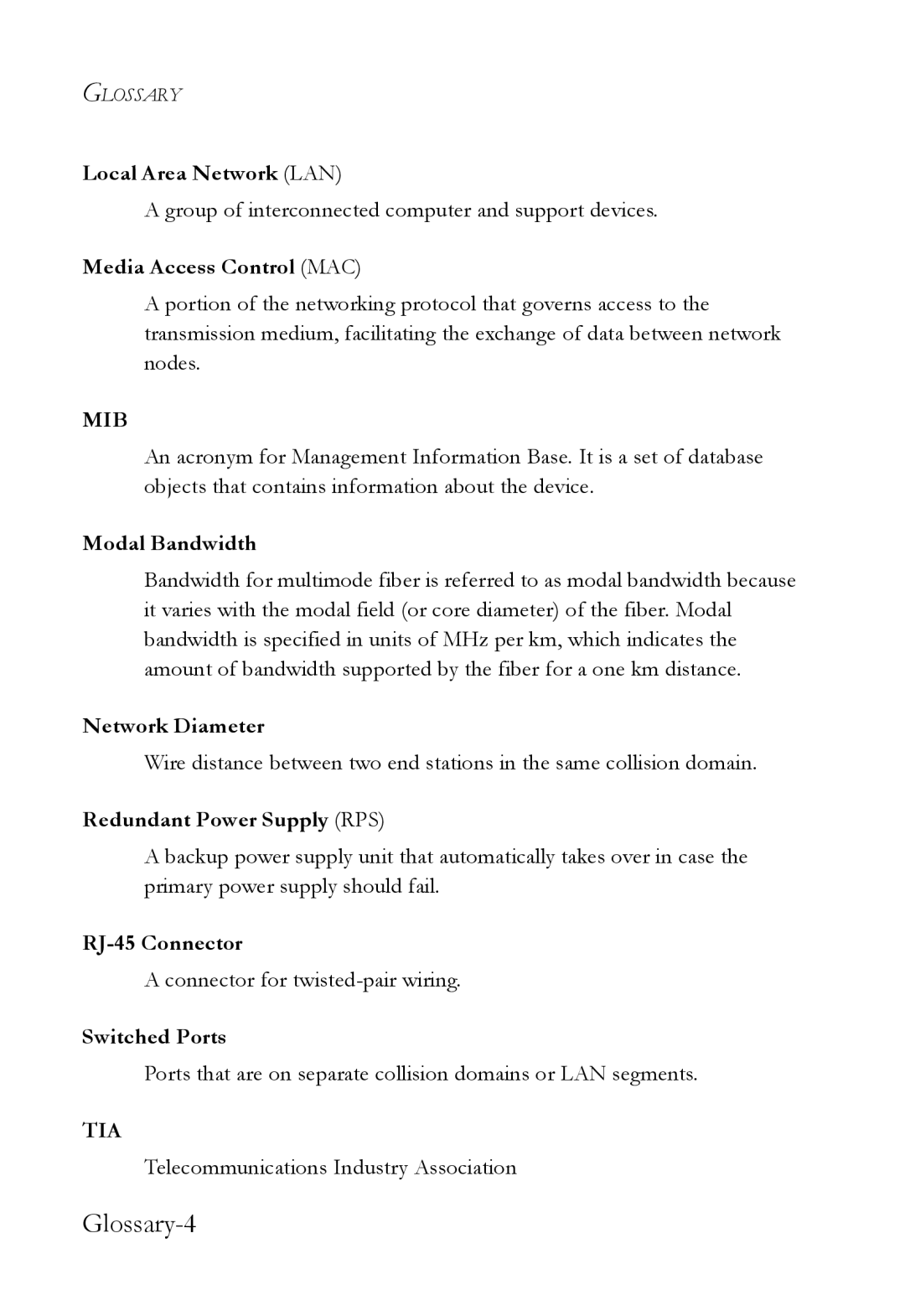 SMC Networks SMC7824M/ESW manual Glossary-4 