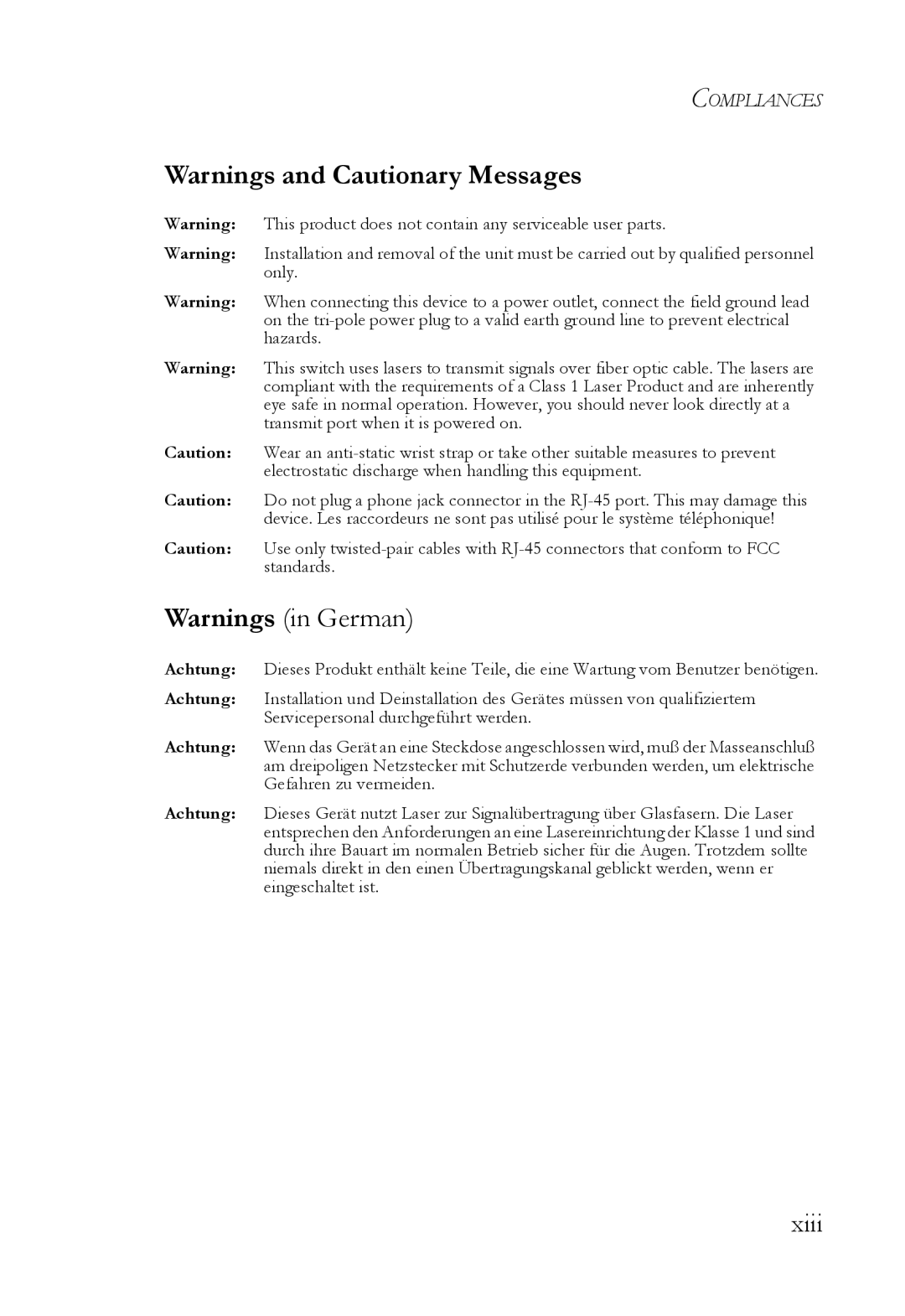 SMC Networks SMC7824M/FSW manual Xiii 