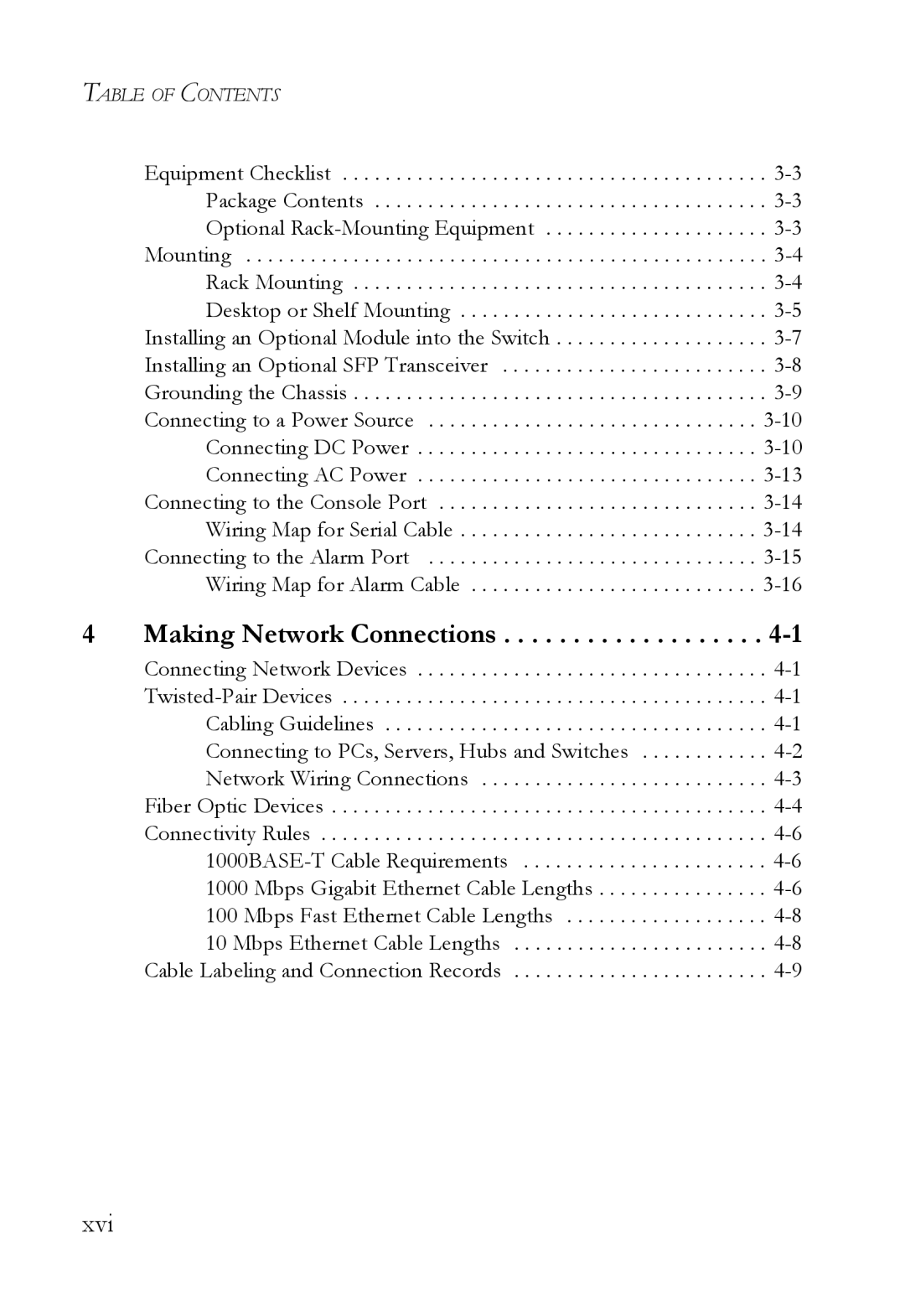 SMC Networks SMC7824M/FSW manual Making Network Connections, Xvi 