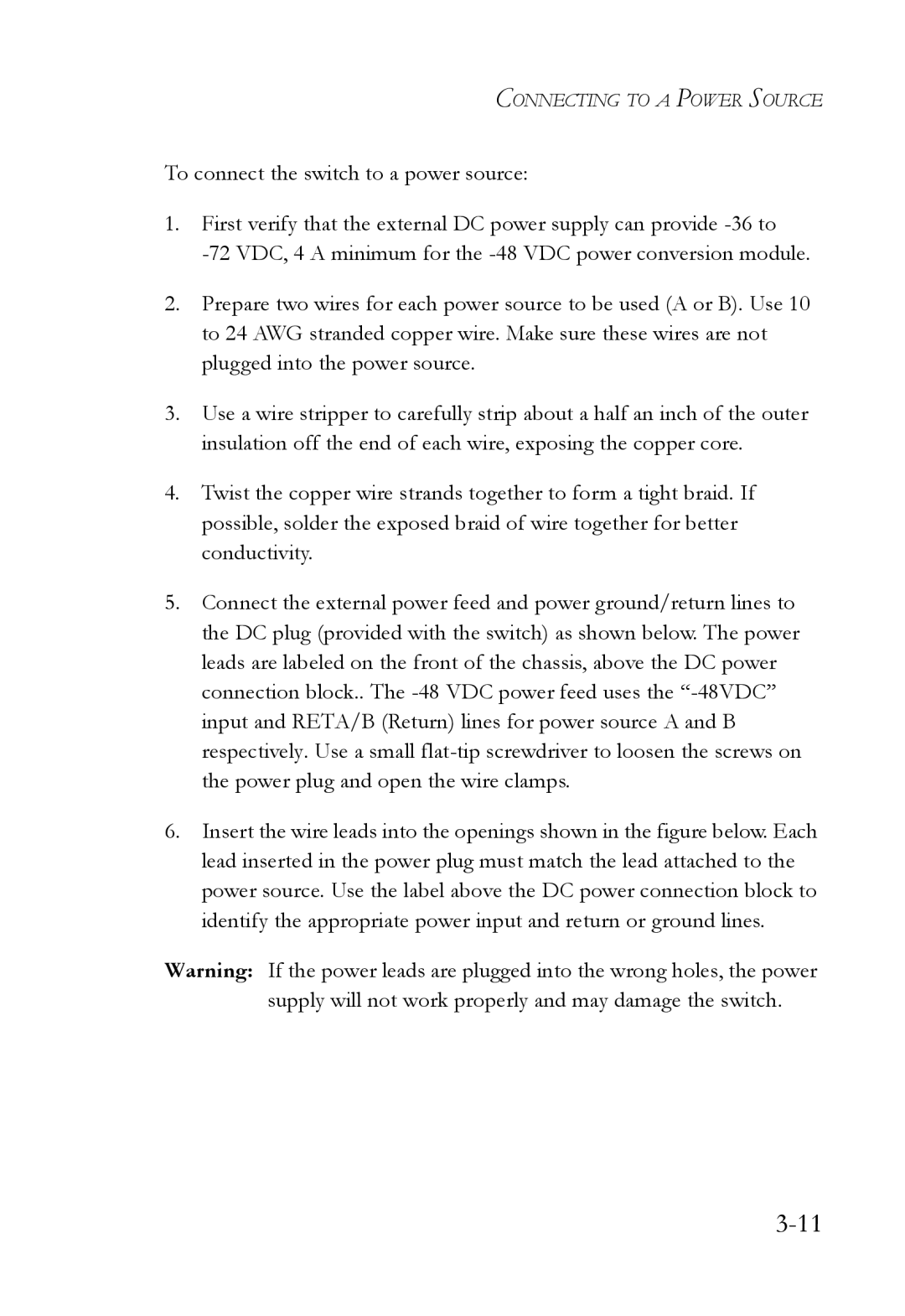 SMC Networks SMC7824M/FSW manual Connecting to a Power Source 