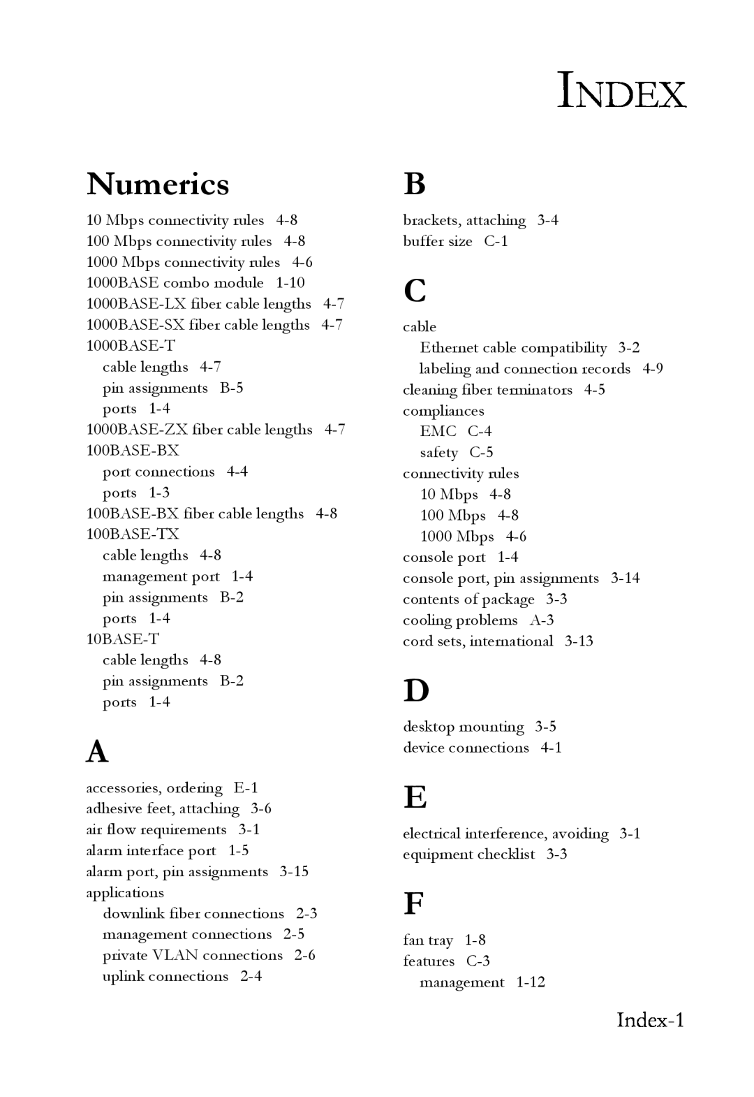 SMC Networks SMC7824M/FSW manual Numerics, Index-1 