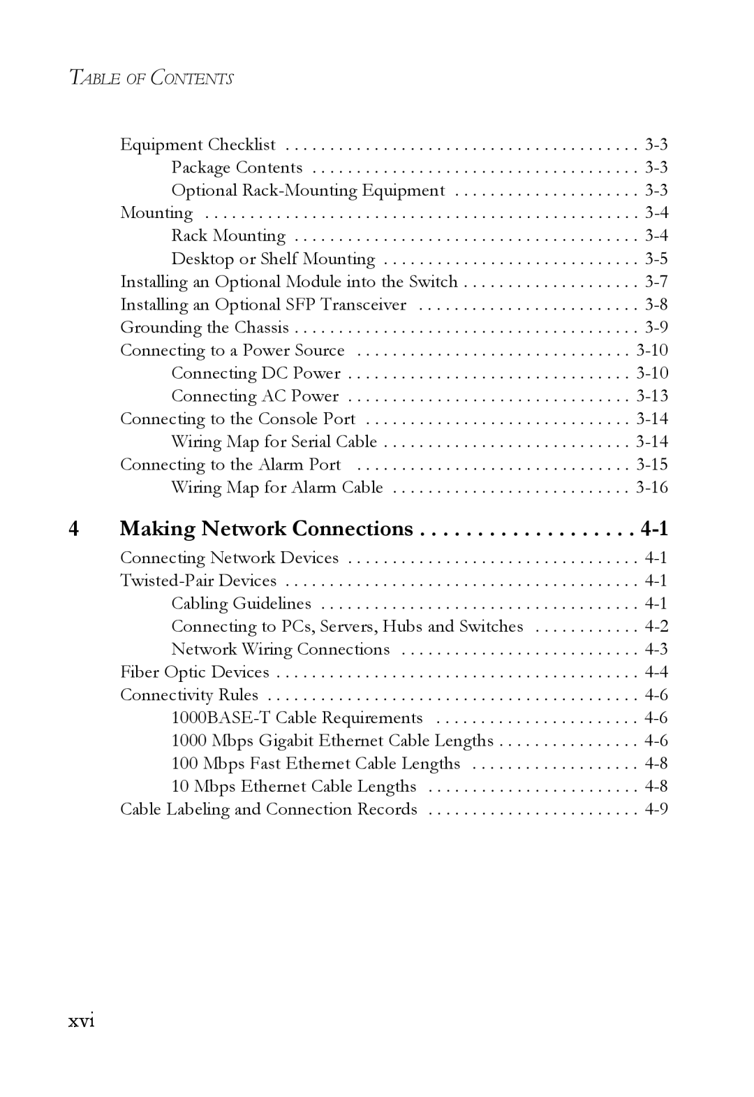 SMC Networks SMC7824M/FSW manual Making Network Connections, Table Of Contents 