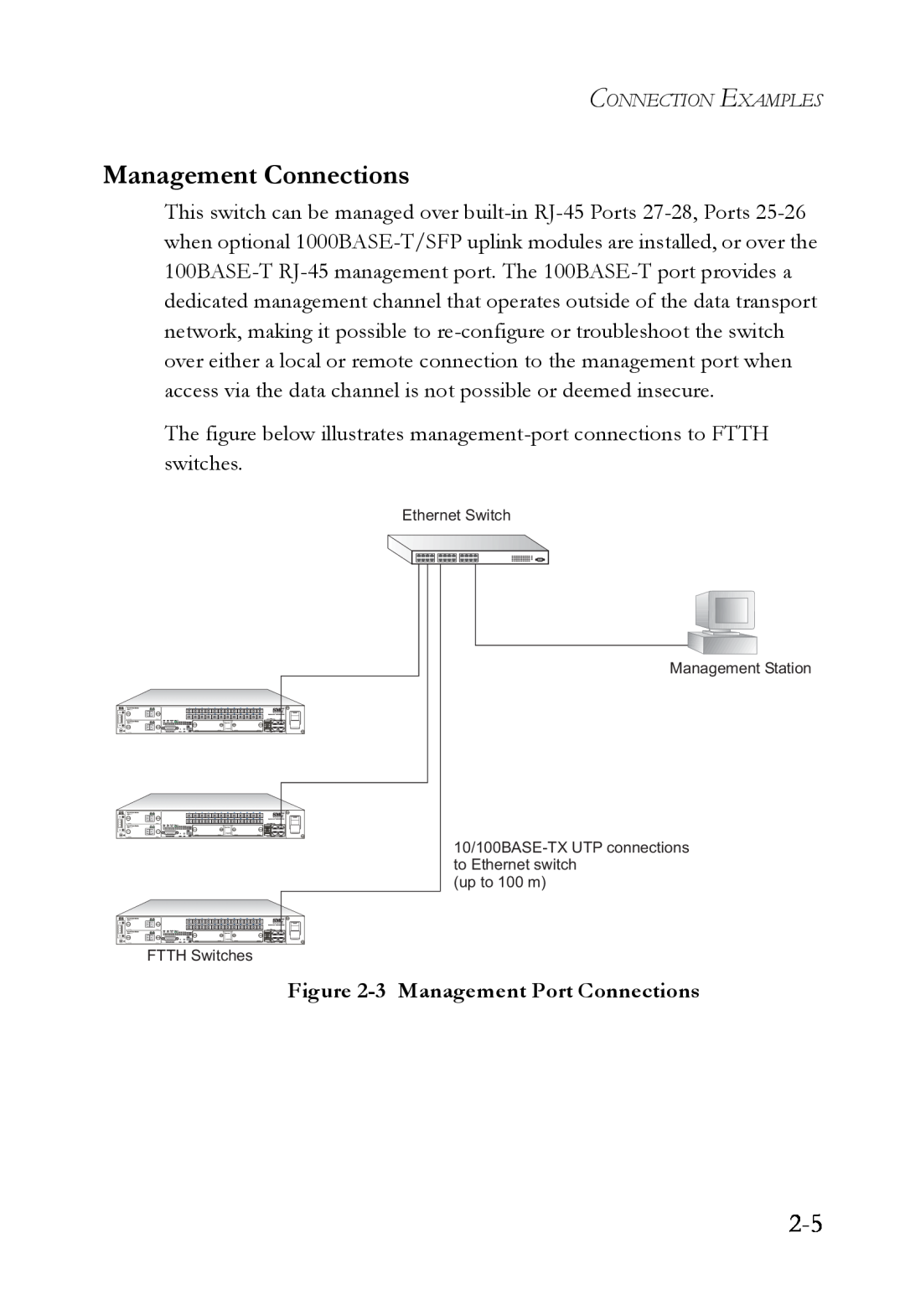 SMC Networks SMC7824M/FSW manual Management Connections, 3 Management Port Connections 